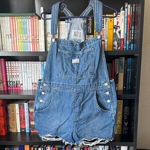 LEVI’s Denim Overalls with Distressed Hem